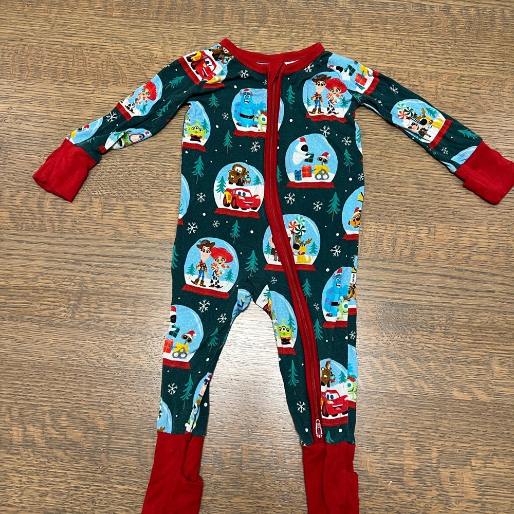 Little Sleepies Holiday Kids Footie in Red and Green